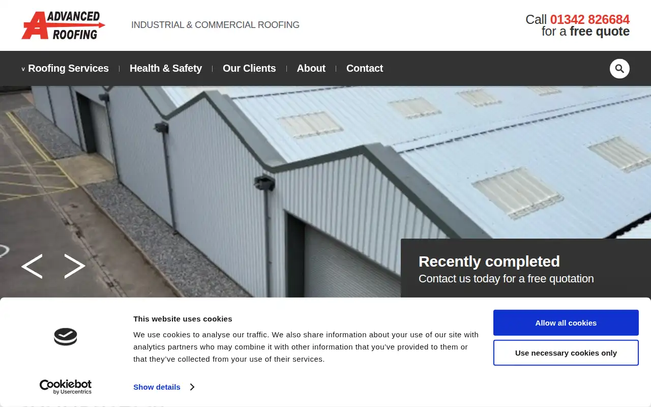 Advanced Roofing Services Ltd website homepage