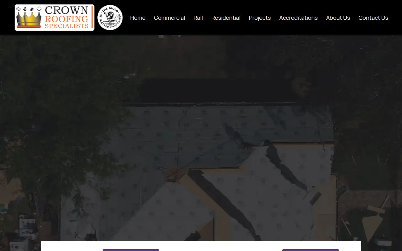 Crown Roofing. website homepage