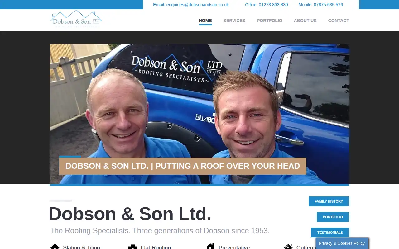 Dobson & Son Ltd. website homepage