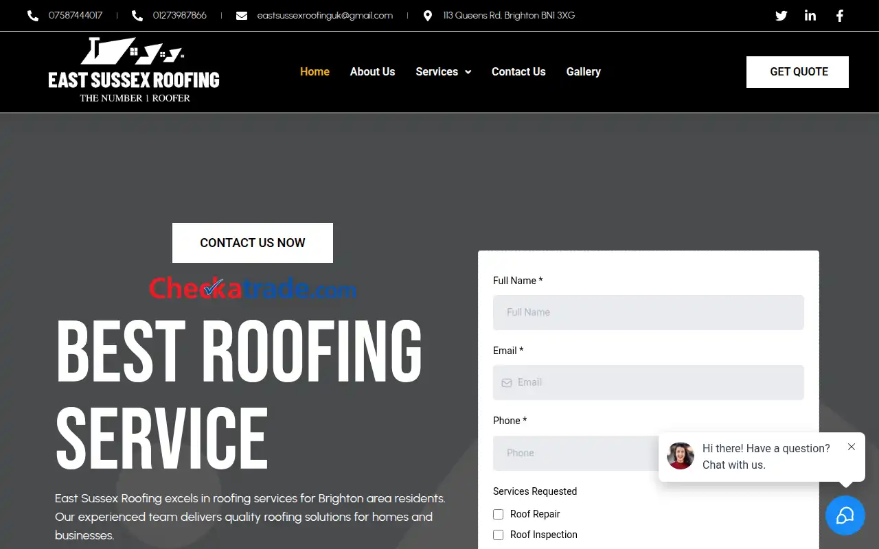 East Sussex Roofing website homepage
