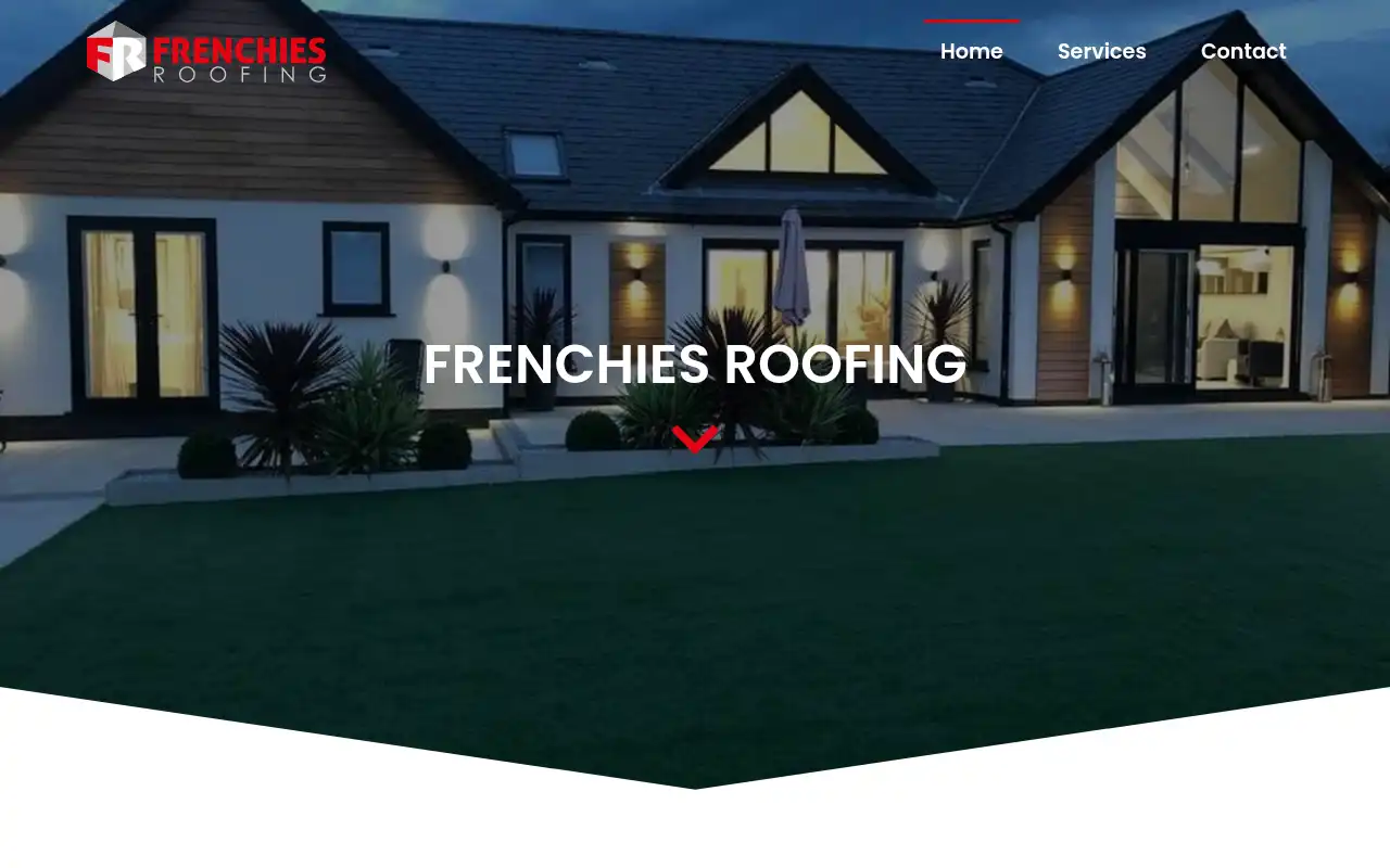Frenchie's Roofing website homepage