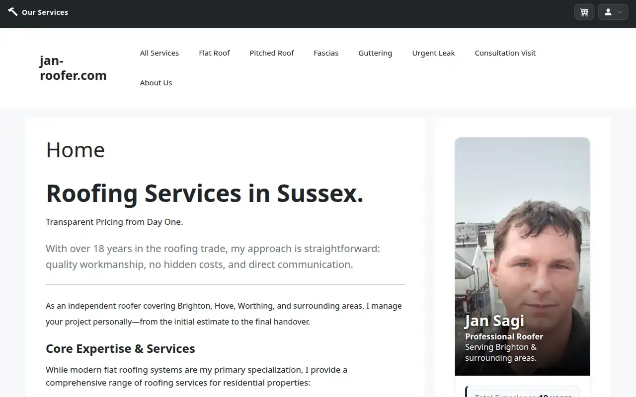 Jan Sagi website homepage