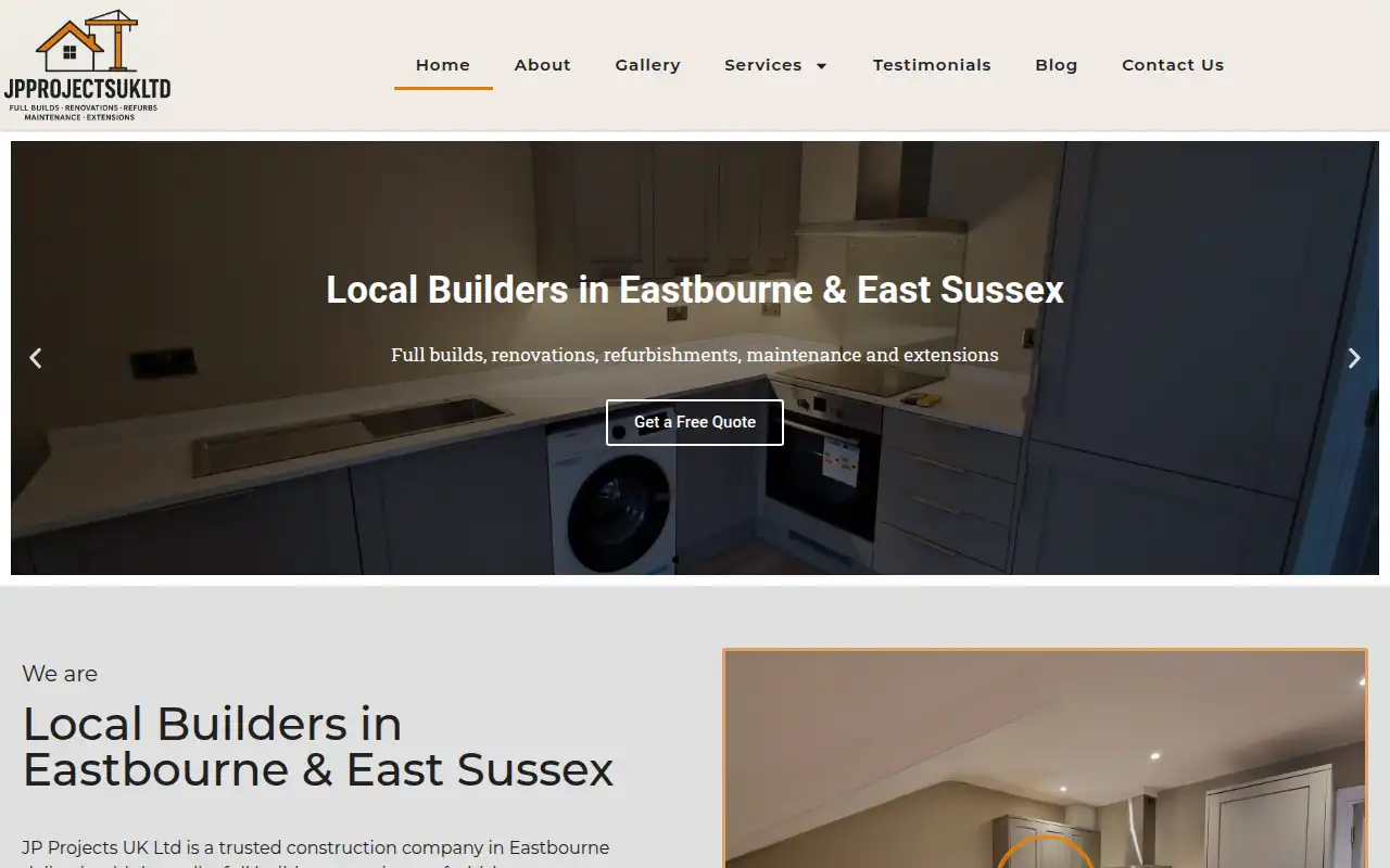 JPprojectsuk ltd website homepage