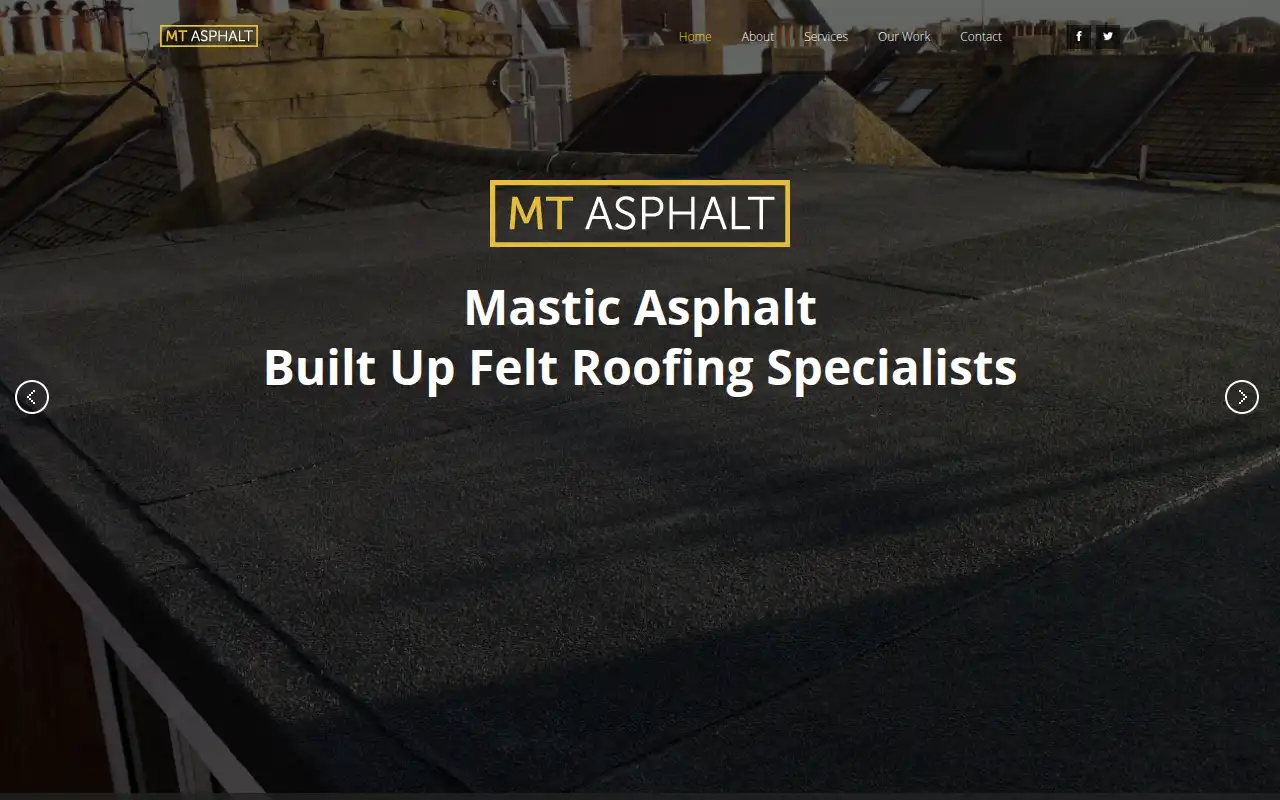 M T Asphalt Roofing Services Brighton website homepage