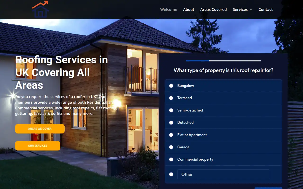 Phillips Traditional Roofing Co. website homepage