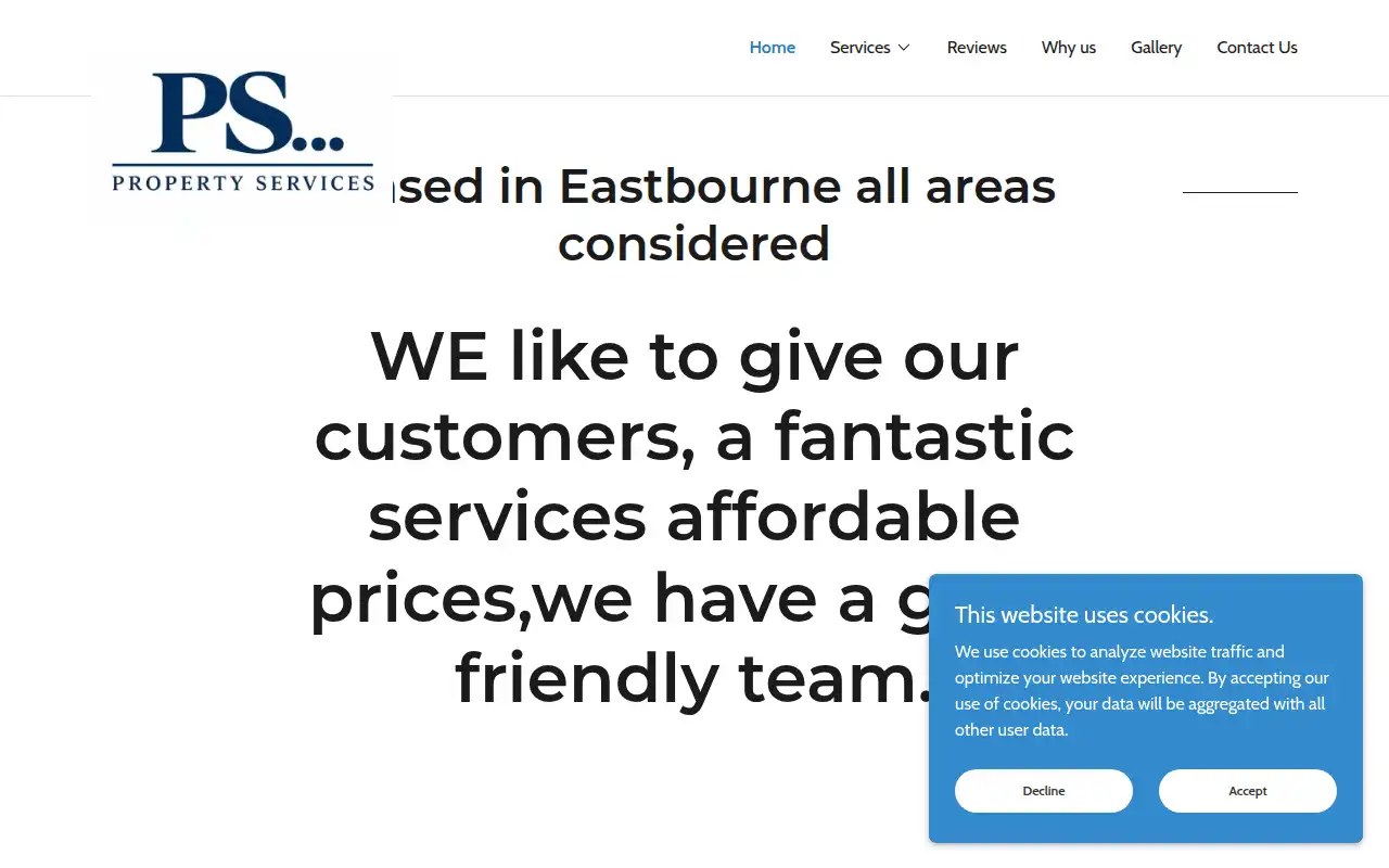 PS. Roof Cleaning and Gutter Services website homepage