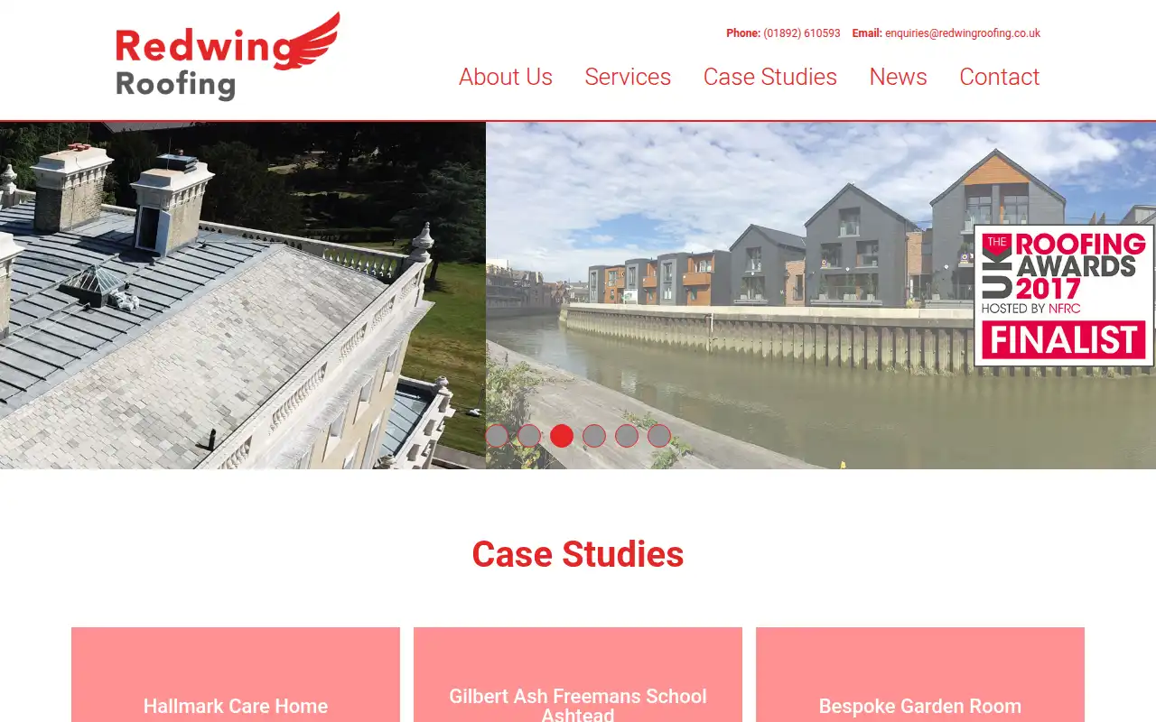Redwing Roofing Ltd website homepage