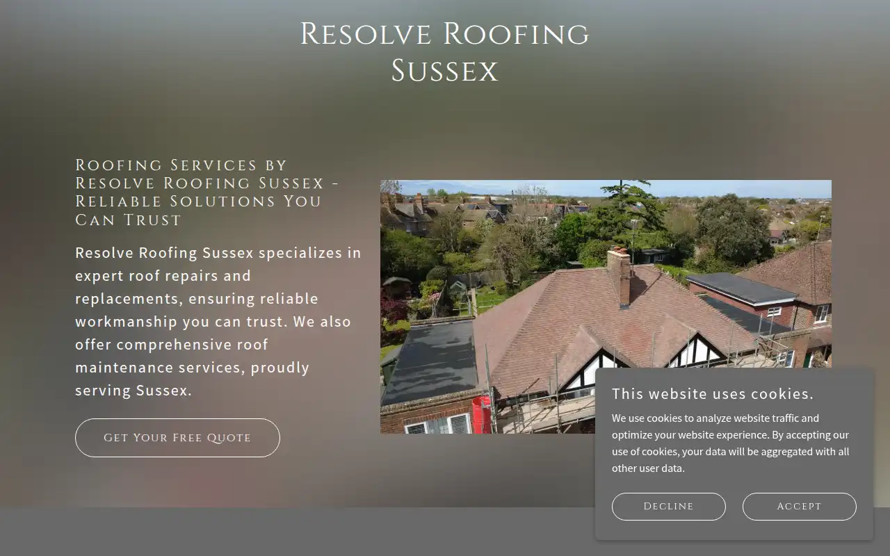 Resolve Roofing Sussex website homepage