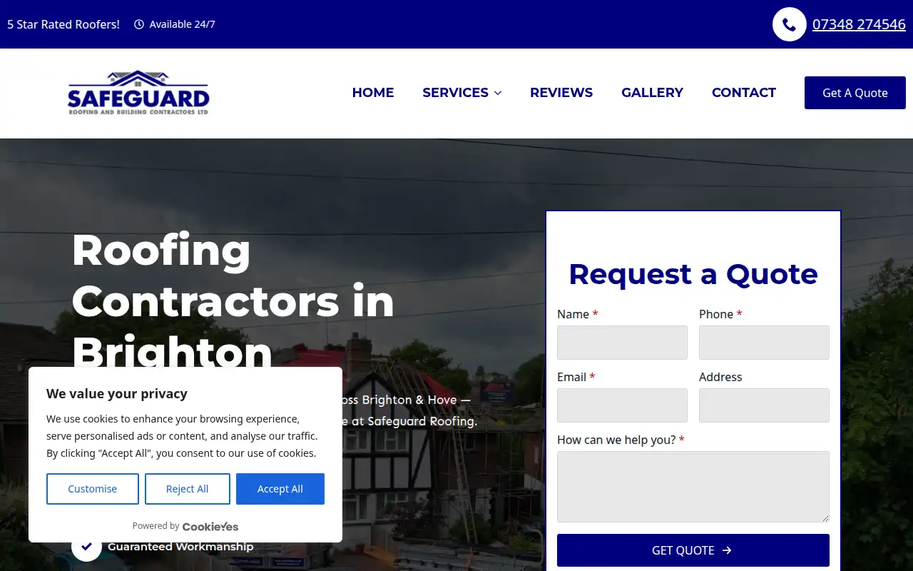Safeguard Roofing & Building Contractors Ltd website homepage