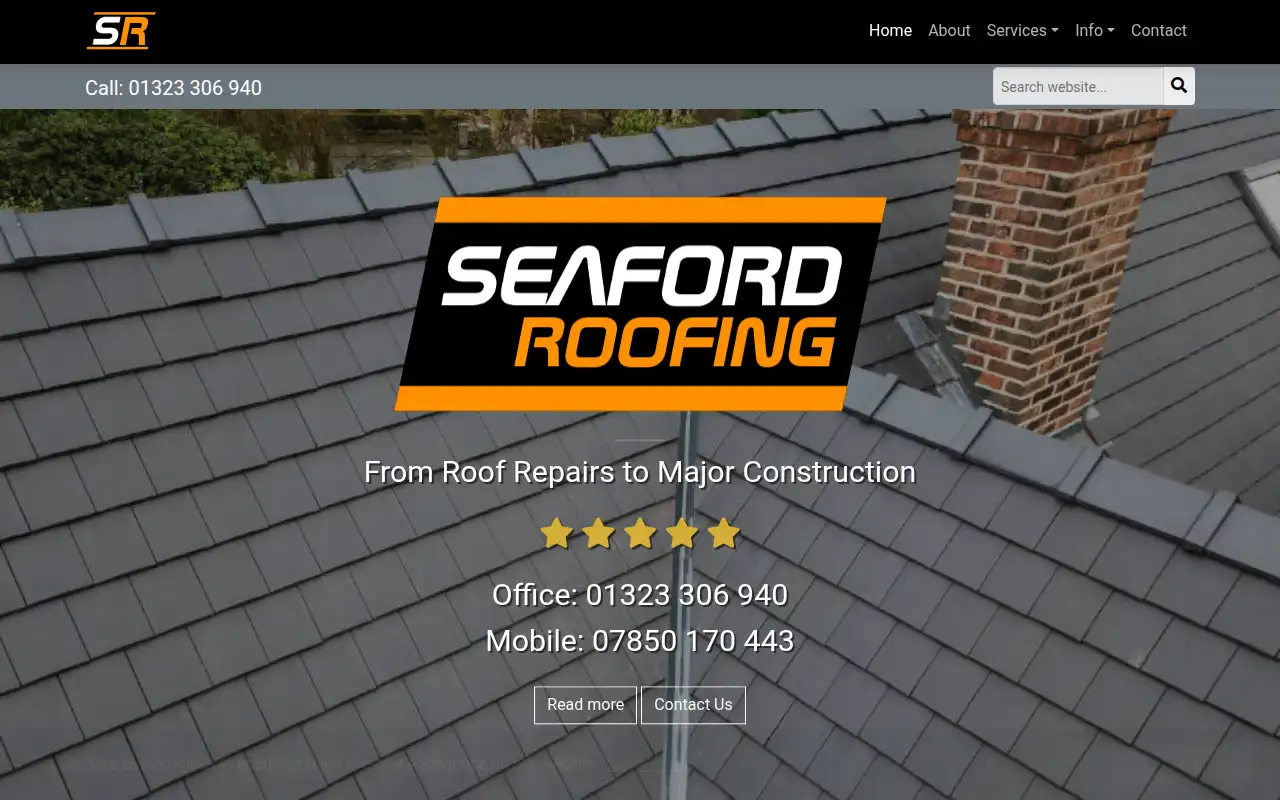 Seaford Roofing website homepage