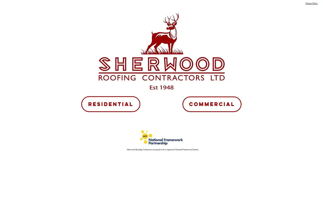 Sherwood Roofing Contractors Ltd website homepage