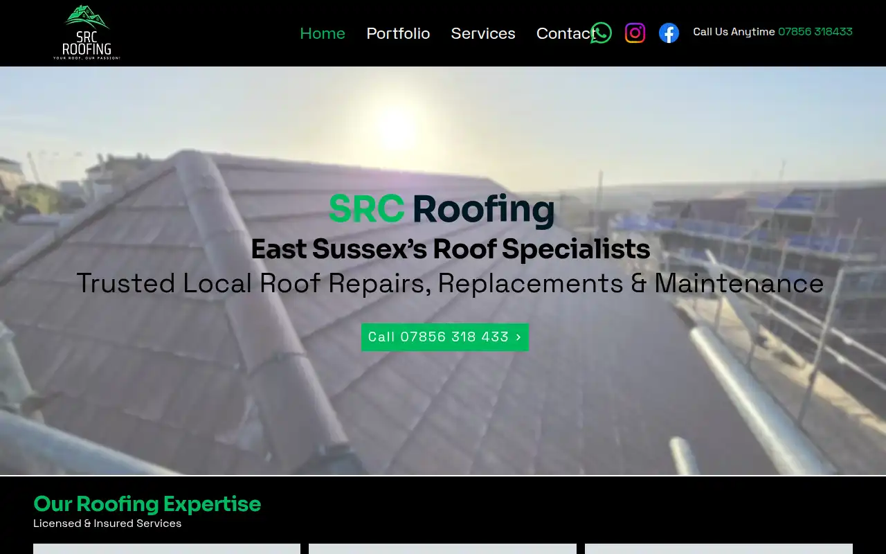 SRC Roofing Limited website homepage