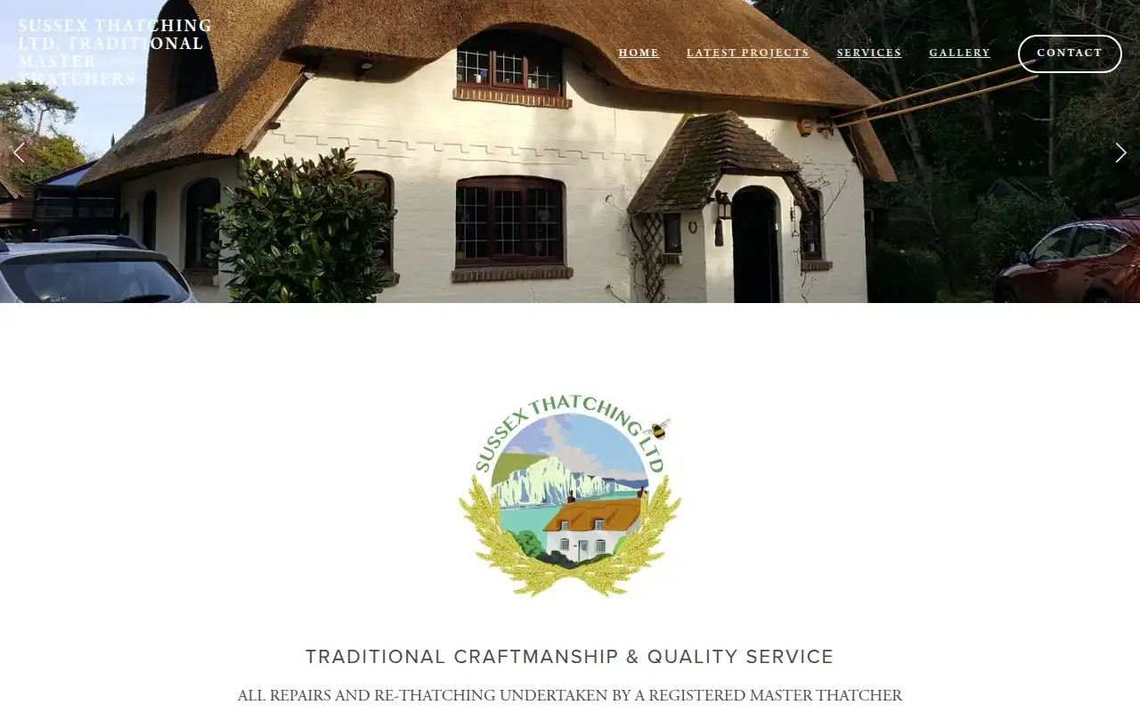 Sussex Thatching Ltd website homepage