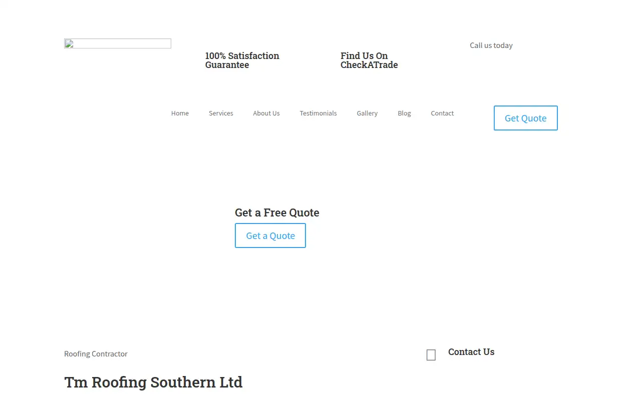 TM Roofing Southern LTD website homepage